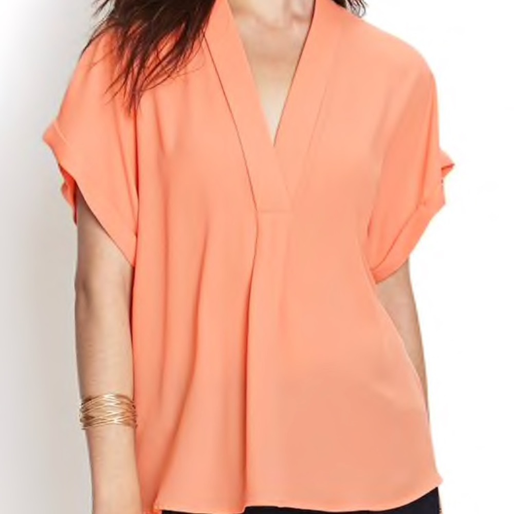 Coral V Neck Blouse XS